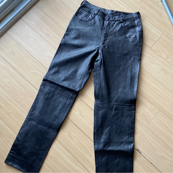 VINTAGE Genuine Leather Trousers -Size 12 NWT - Picture 4 of 12